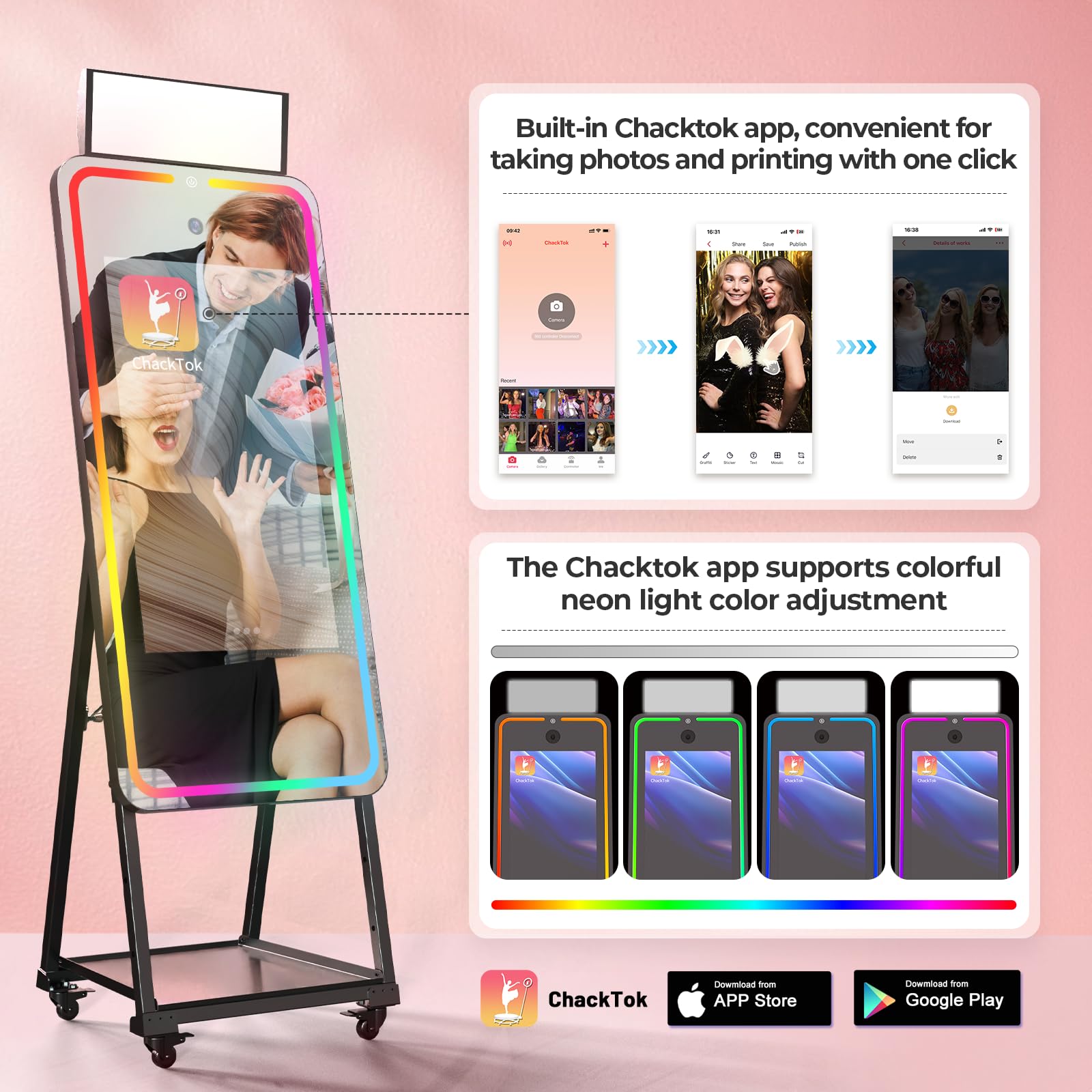 SAYOK Inflatable Photo Booth Enclosure(White&Gold, 11.5x9.2x8.2ft) Camera Shaped Inflatable Cube Tent with Light, Photo Booth Backdrop for Wedding, Party, Event, Show, Exhibition