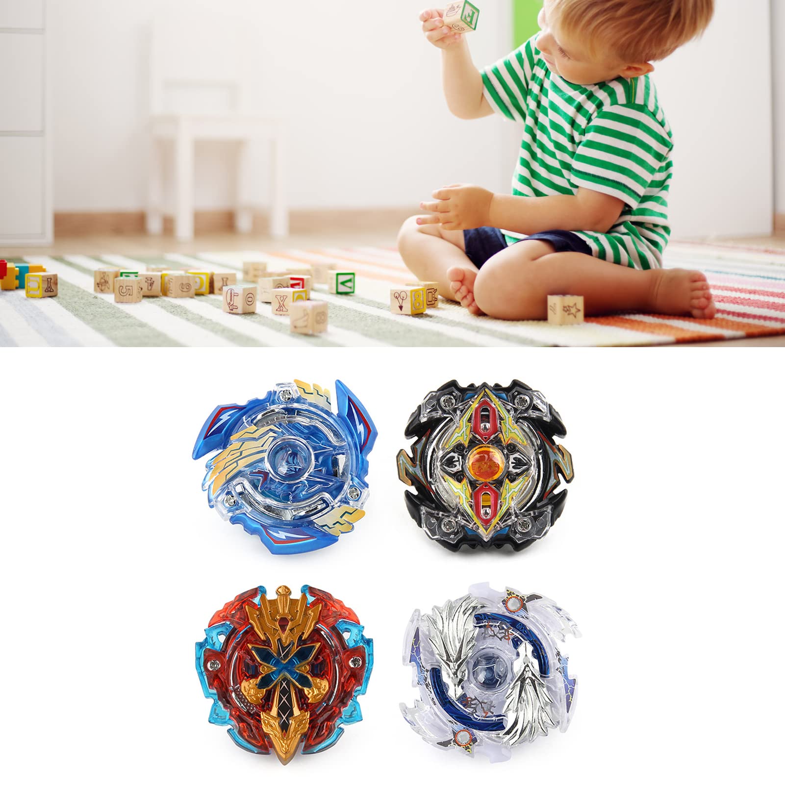 Gyro-Spielzeug-Set, Hervorragende Balance, Starker Widerstand, Perfektes Kampf-Top für, Kunststoffmaterial (Blau)