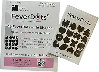 Fever Alert Stickers in Shapes and Hearts (Variety Shapes, 16 Count)