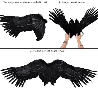 whitefeather Angel Wings Costume Accessories - Realistic Feather Wings for Adults, Lightweight Fairy Wings for Cosplay