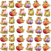 Resin Charms for Crafts 60pcs Kawaii Cute Flat Back Slime Charms Bulk Small Mini Acrylic 3D Flatback Decoden Charm for DIY Hair Clips, Scrapbooking & Embellishments Capybara Mixed
