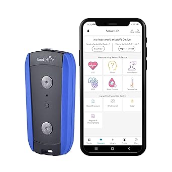 Agatsa SanketLife Pro Plus, Pocket Sized, 50gm, 12 Lead ECG Portable Device for Professional Doctors (Blue) (Pro Plus)