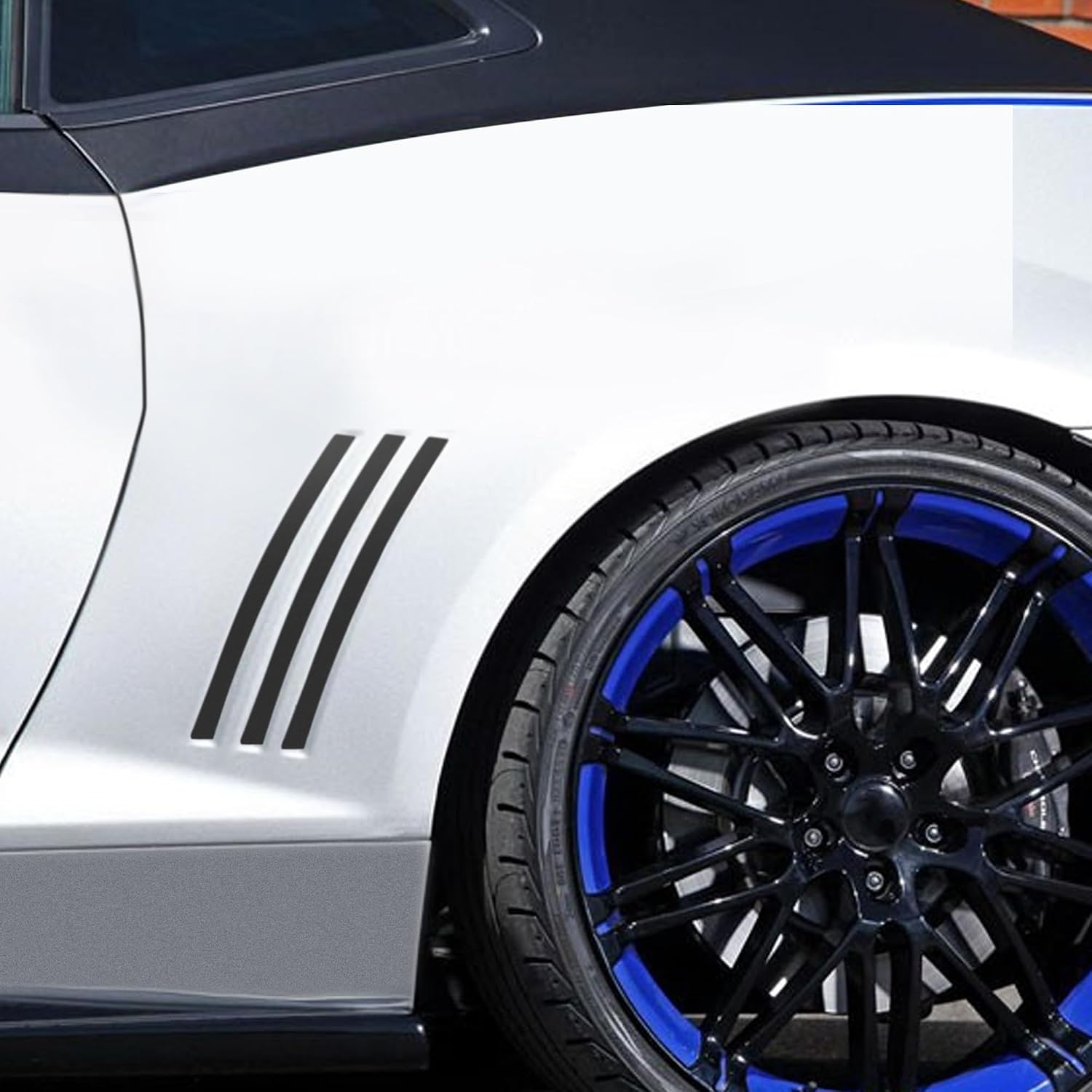 TOMALL 6pcs Car Side Vent Insert Stripe Vinyl Stickers Compatible with Chevrolet Camaro 2010-2015 Inlay Side Vent Gill Decals for Car (Matte Black)