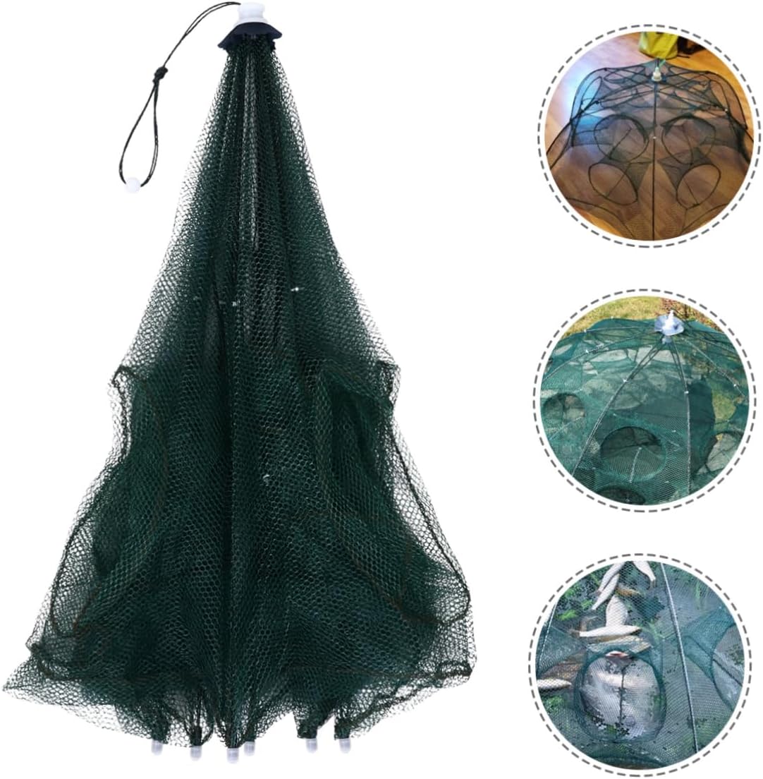 Umbrella Fish Cage Net Frame Fishing Bait Trap for Freshwater Saltwater