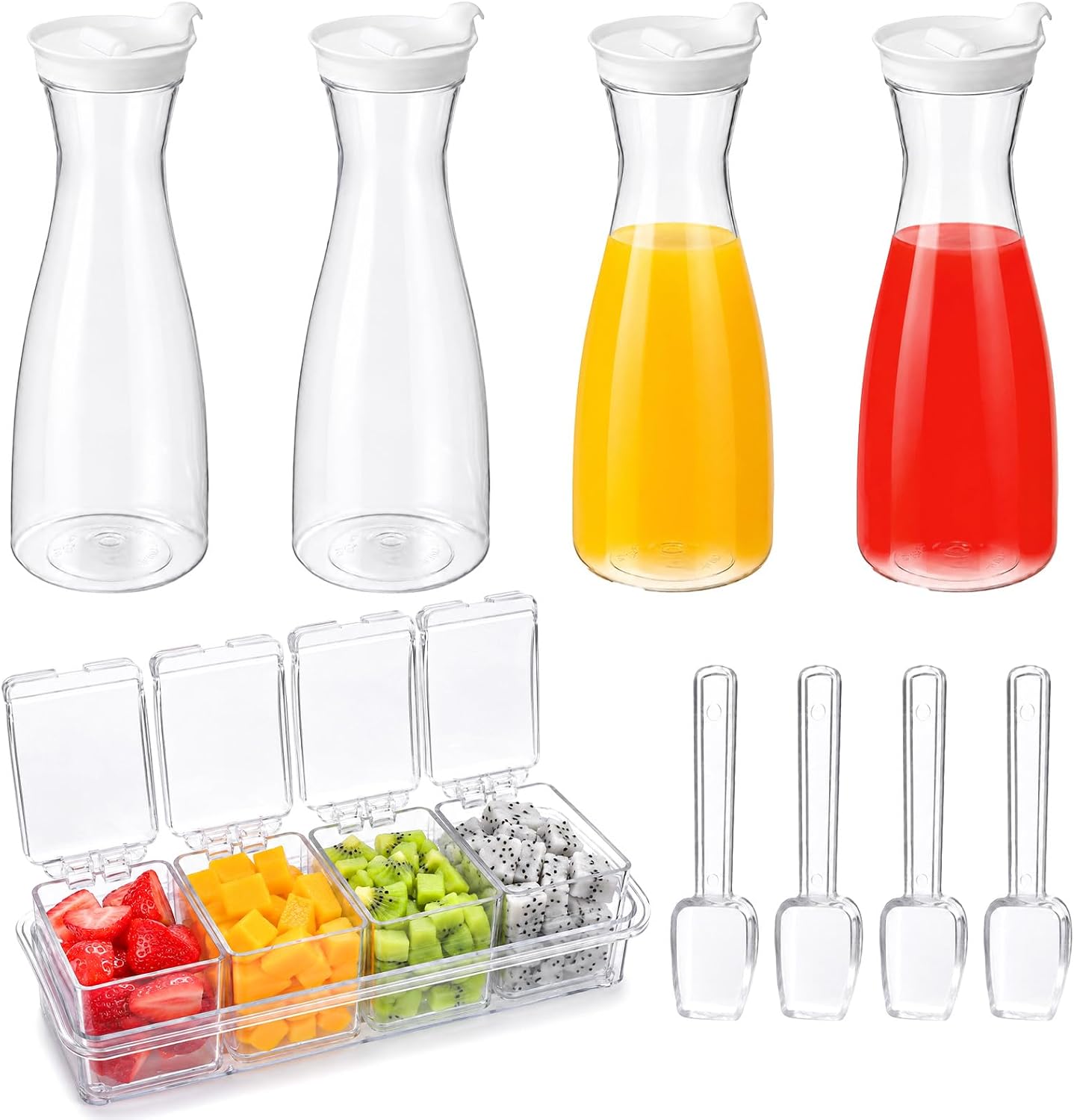 5 Pcs 50oz Mimosa Bar Supplies Plastic Carafe with Lid Juice Containers