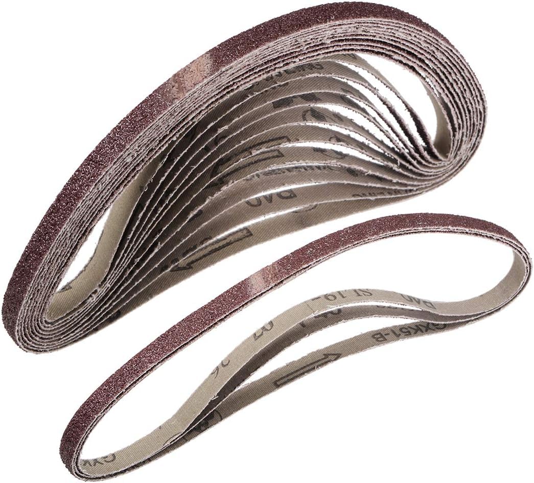 Kozelo 12-Pack 1x42 Sanding Belts – 120 Grit Aluminum Oxide For Wood & Metal Polishing