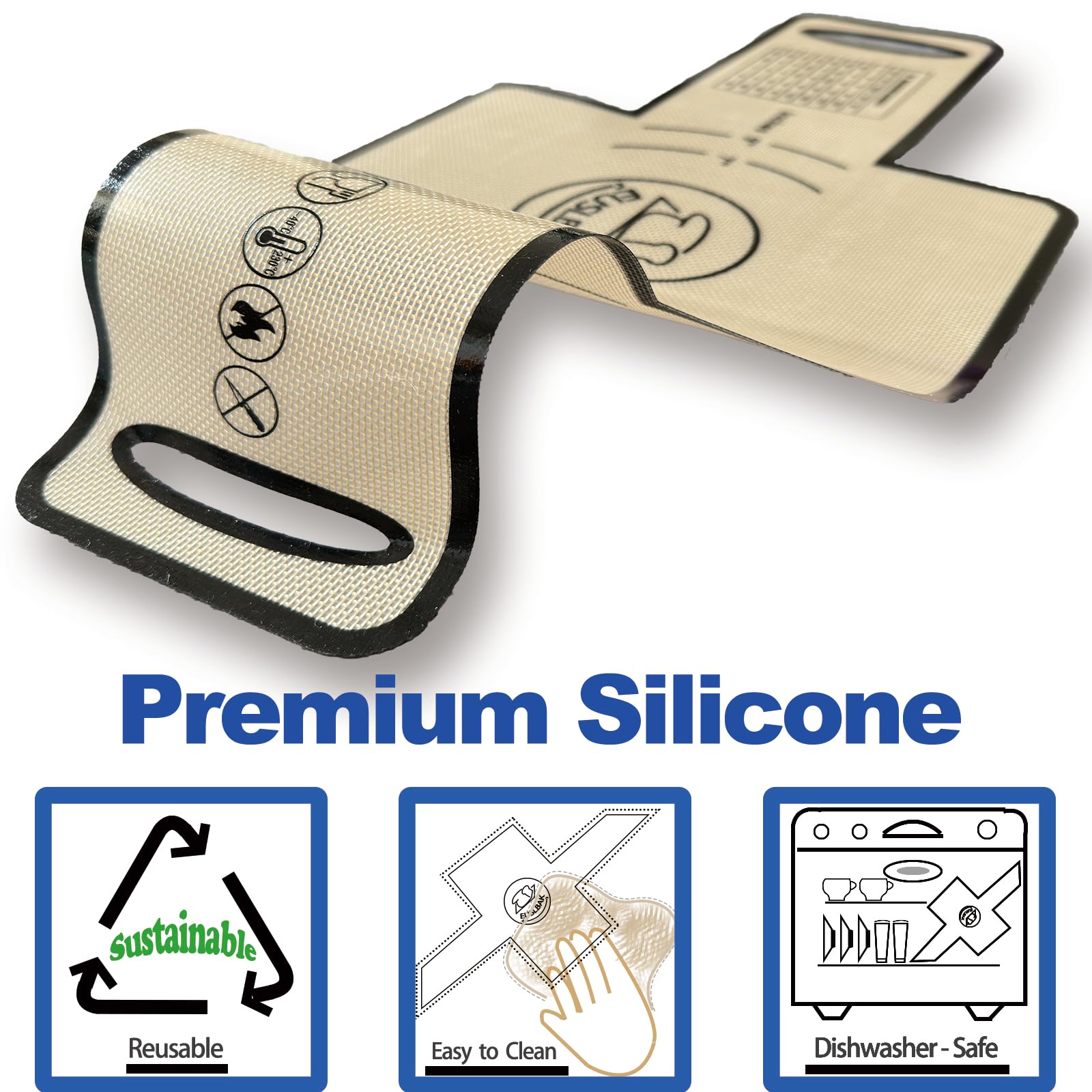 Molde de silicona reutilizable para pan de 10 x 5, 9 x 5, 9.5 x 5, 9.5 x 5 o 1.5 libras, con asas y brazos extendidos, 8.5 pulgadas, antiadherente y fácil de limpiar, seguro para alimentos