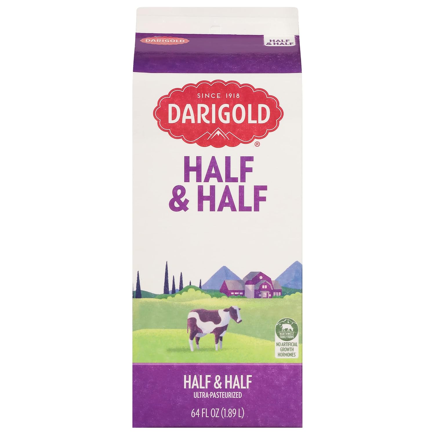 Darigold, Half & Half, Ultra Pasteurized, Half Gallon, 64 oz