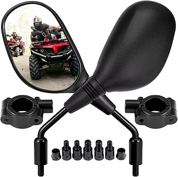 1 Pair ATV Rear View Mirrors for Kymco Maxxer 450i IRs 4x4 2013, Universal Adjustable Side Mirrors for ATV Quad, Heavy Duty Clamp-On Mirrors for Off-Road Riding