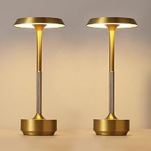 2 Pack Cordless Rechargeable LED Table Lamp, Portable Desk Lamp,Gold