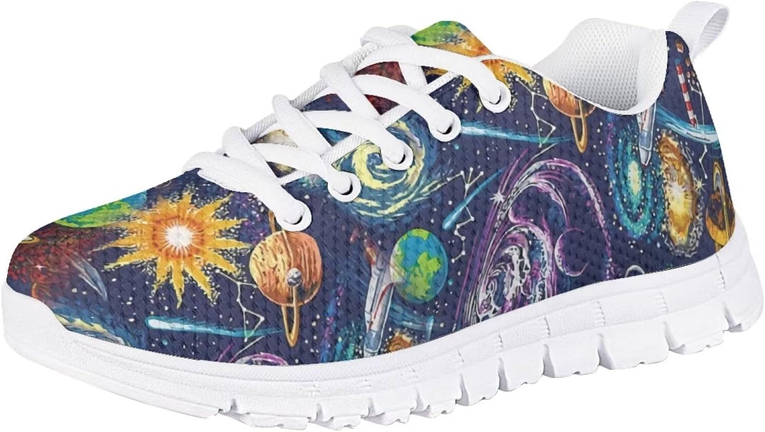 Girls Tennis Shoes Lace Up Breathable Sneakers Kids Lightweight Sneakers Athletic Running Shoes