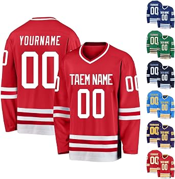 Custom Ice Hockey Jersey for Men - Personalized Name & Number Logo - Practice Jersey for Hockey Fans - Youth Style