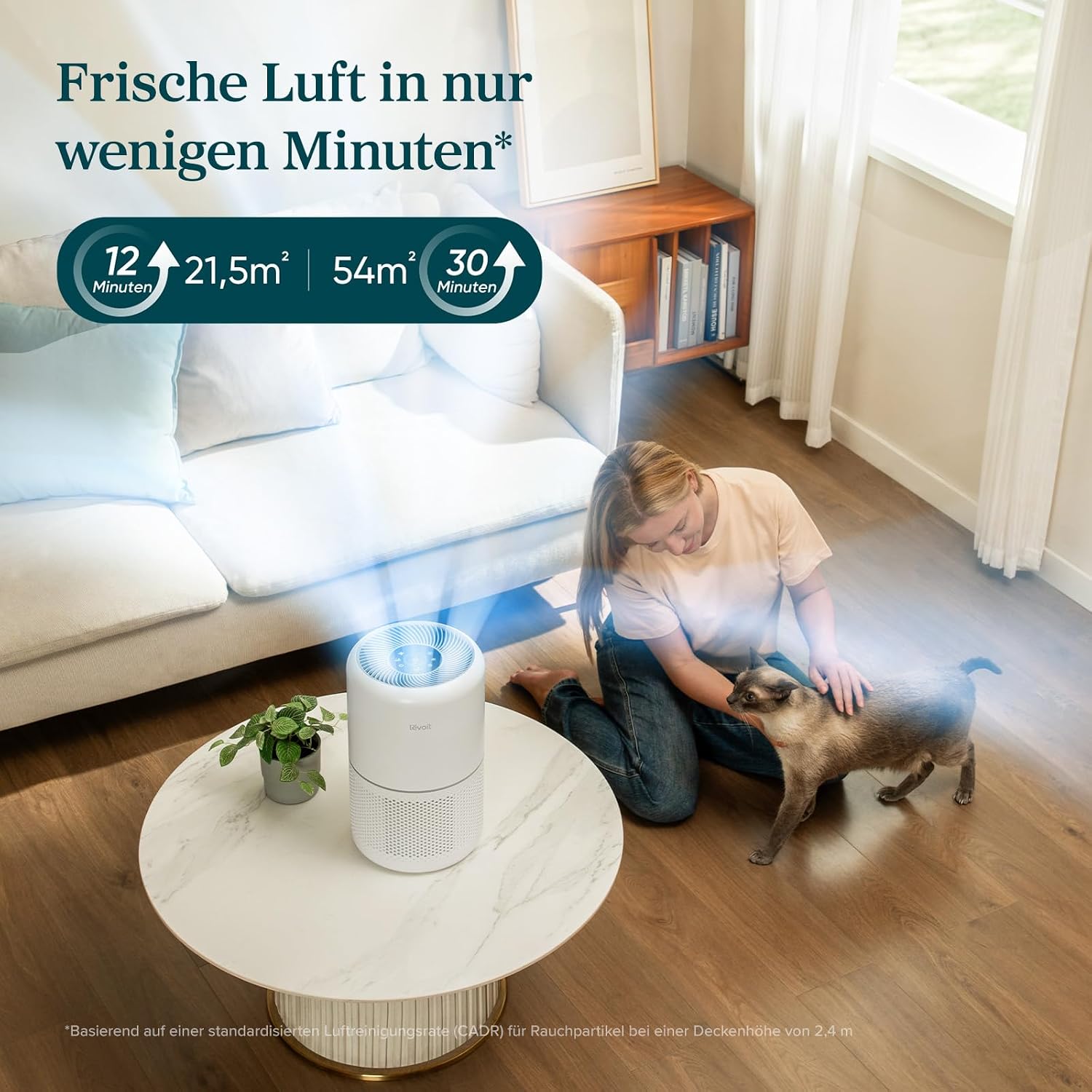 Levoit Core 300S Luftreiniger Allergiker mit APP Auto-Modus bis 54㎡ Weiß Weiß bis zu 54㎡