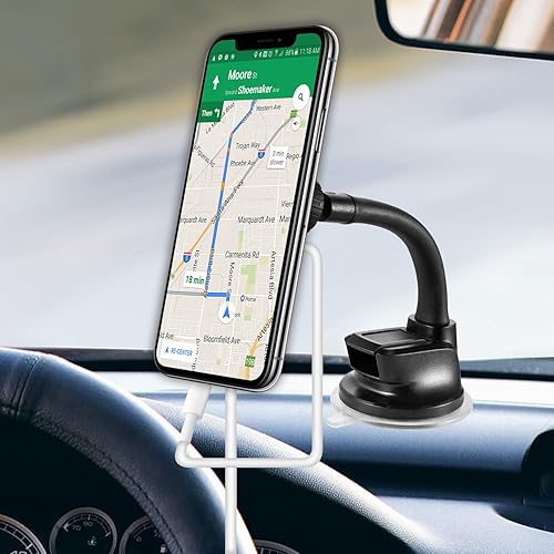 Miniatura 3 de Cellet Soporte magnético para parabrisas con cuello de ganso flexible compatible con iPhone, Samsung Galaxy Flip Z, Fold Z, Google Pixels Moto y