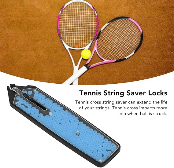 Socobeta Tennis String Saver LocksReplacement String Saver for Tennis Racket, Plastic Material (Blue)
