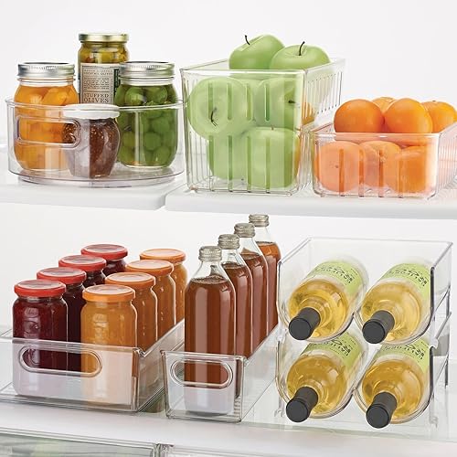 Miniatura 8 de mDesign Contenedor organizador de plástico para almacenamiento de alimentos, contenedor con rejillas de ventilación abiertas para cocina, despensa,