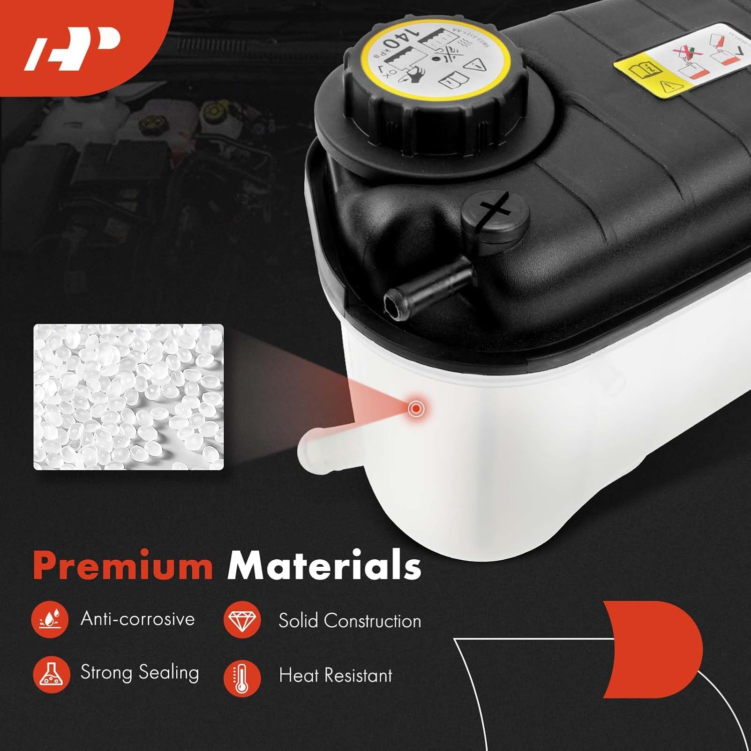 A-Premium Engine Coolant Overflow Recovery Reservoir Tank [W/Cap & Sensor] Compatible with Jaguar F-Type 2014-2021 [3.0L 5.0L], XK 2007-2009 [4.2L], XK XKR 2010-2015 [5.0L], XKR-S 2012-2015 [5.0L]