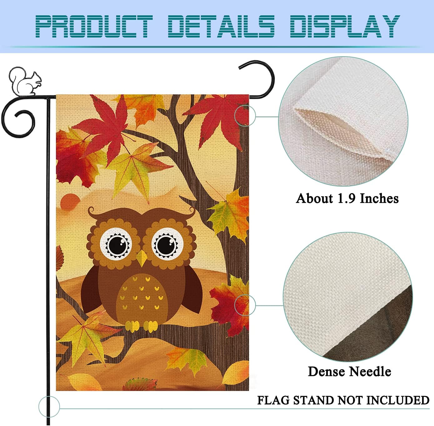 Happy Fall Garden Flag, Owl Maple Leaves Yard Flags 12 x 18 Vertical Double Sized Seasonal Autumn Porch Sign for Halloween Thanksgiving Harvest Holiday Home Yard Farmhouse Outdoor : Patio, Lawn & Garden