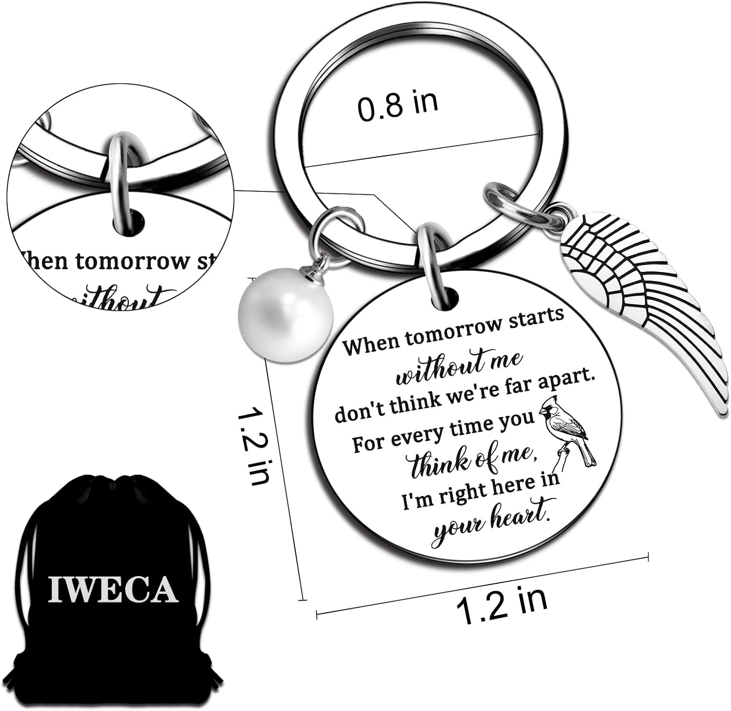 Sympathy Gifts For Loss Of Loved One Sorry For Your Loss Gifts Remembrance Condolences Gift For Women Bereavement Memorial gifts For loss Of Mom Dad Cardinal Keychain - Image 3