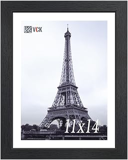VCK 11x14 Picture Frame, Black Wood Frame for Wall Display, 1 Pack
