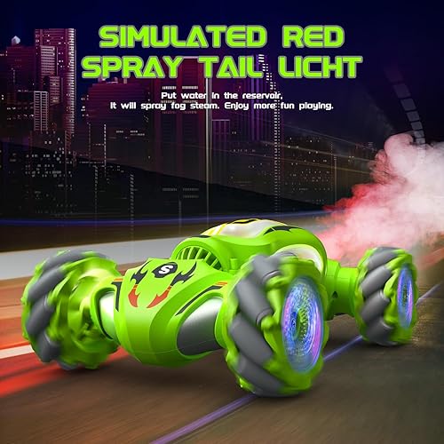 Miniatura 3 de Autos de acrobacias a control remoto, conducción de doble cara, giro de 360 grados, juguete giratorio todo terreno, auto todoterreno con detección