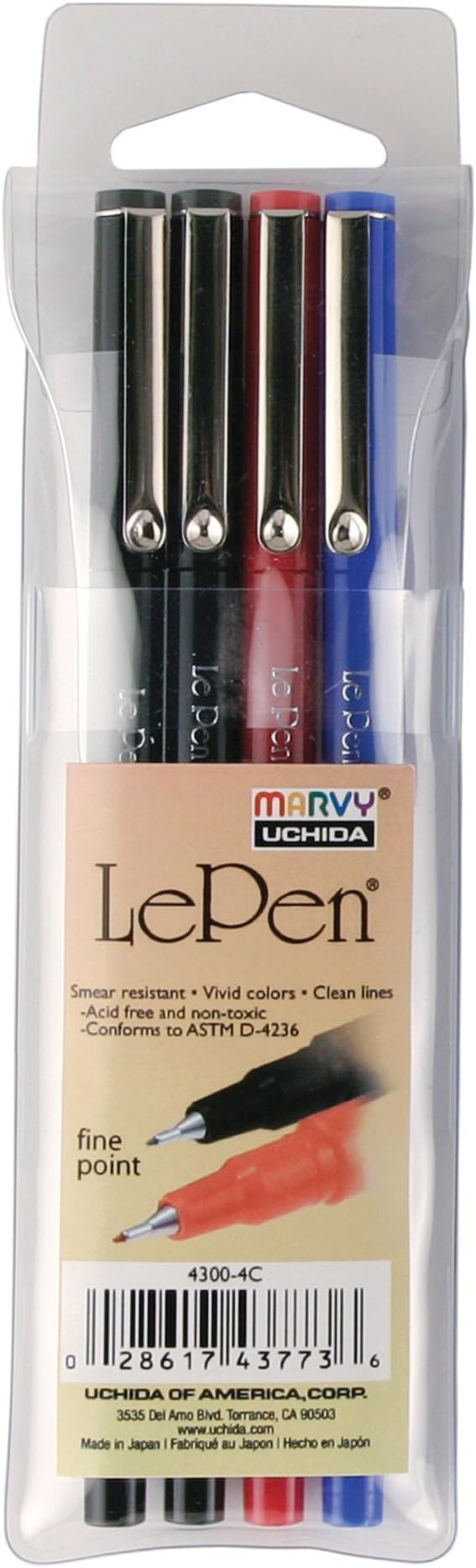 Le Pens .03mm Point 4/Pkg-Basic