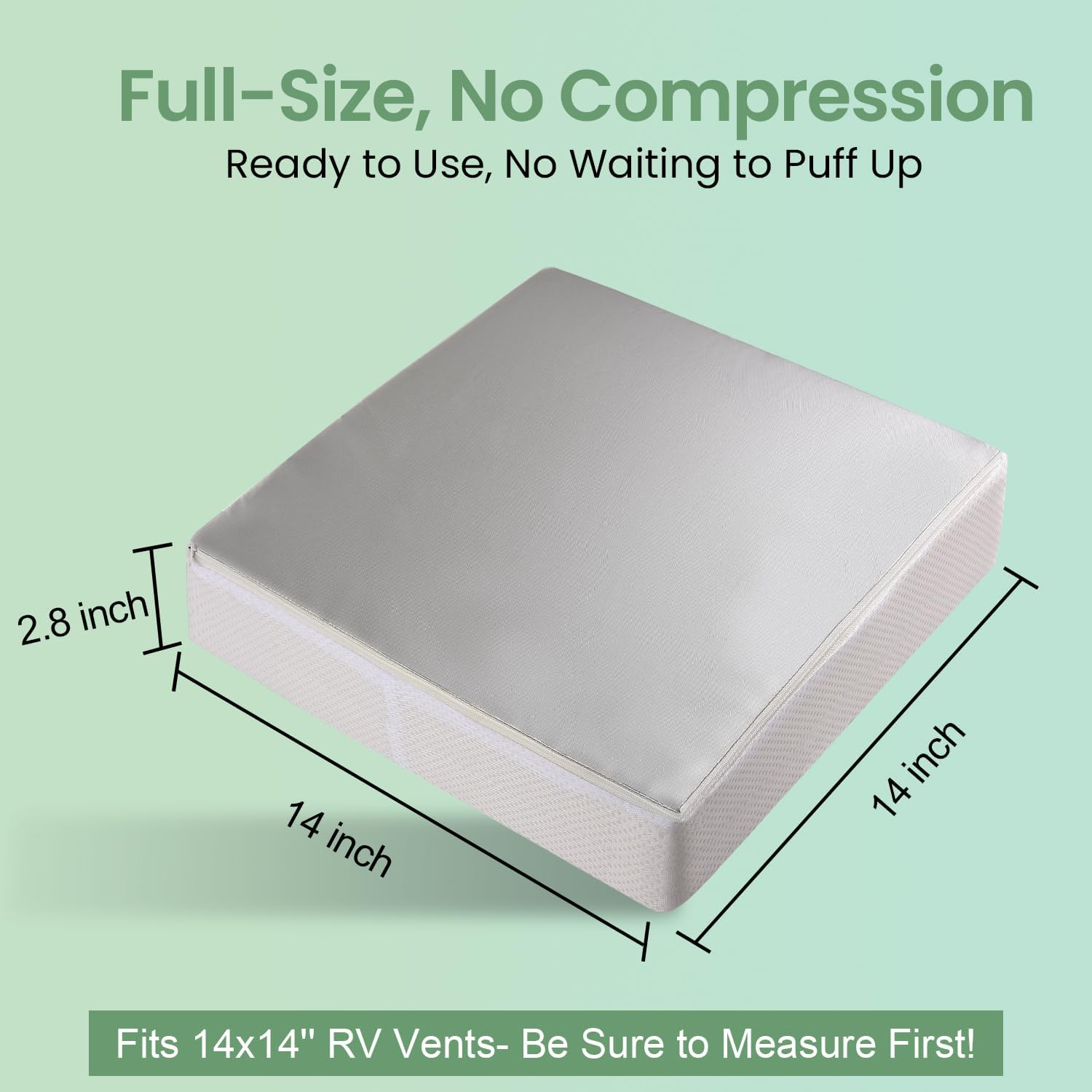 Safoner Waterproof RV Vent Insulator and Skylight Cover with Reflective Surface, Fits Standard RV Vents- 14x14 Inch (1 Pack)