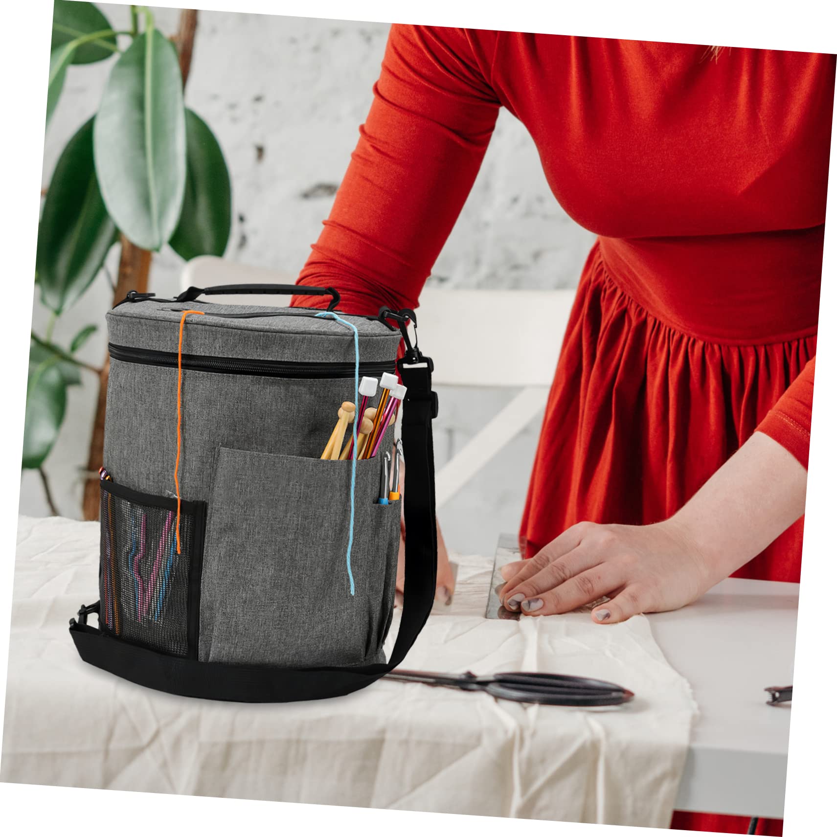 BESPORTBLE Organizer per Filati di Lana Borsa Portaoggetti per Uncinetto Scomparti Principali Contenitori per Gomitoli di Filato Porta Filati per Uncinetto Chiusura Lampo Resistente