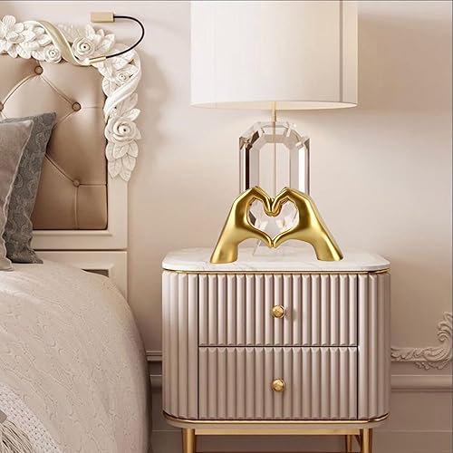 Miniatura 4 de MOYI Decoración azul fluida para sala de estar, dormitorio, estantería, mesa auxiliar, estatua de manos de corazón, decoración de estatua de dedo de