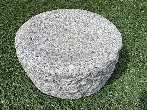 天然石 御影石 ミニ つくばい 水鉢 φ20cm バードバス 石 円形 丸 小さい 庭石 重石 苔鉢 箱庭 和風 日本庭園 おしゃれ ガーデニング 庭 置物 装飾 ガーデン オブジェ 野鳥の餌台 バードフィーダー 【展示品特別セール】 [4]