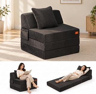 MeMoreCool Folding Sleeper Chair Bed for Adults, 4-in-1 Boneless Futon