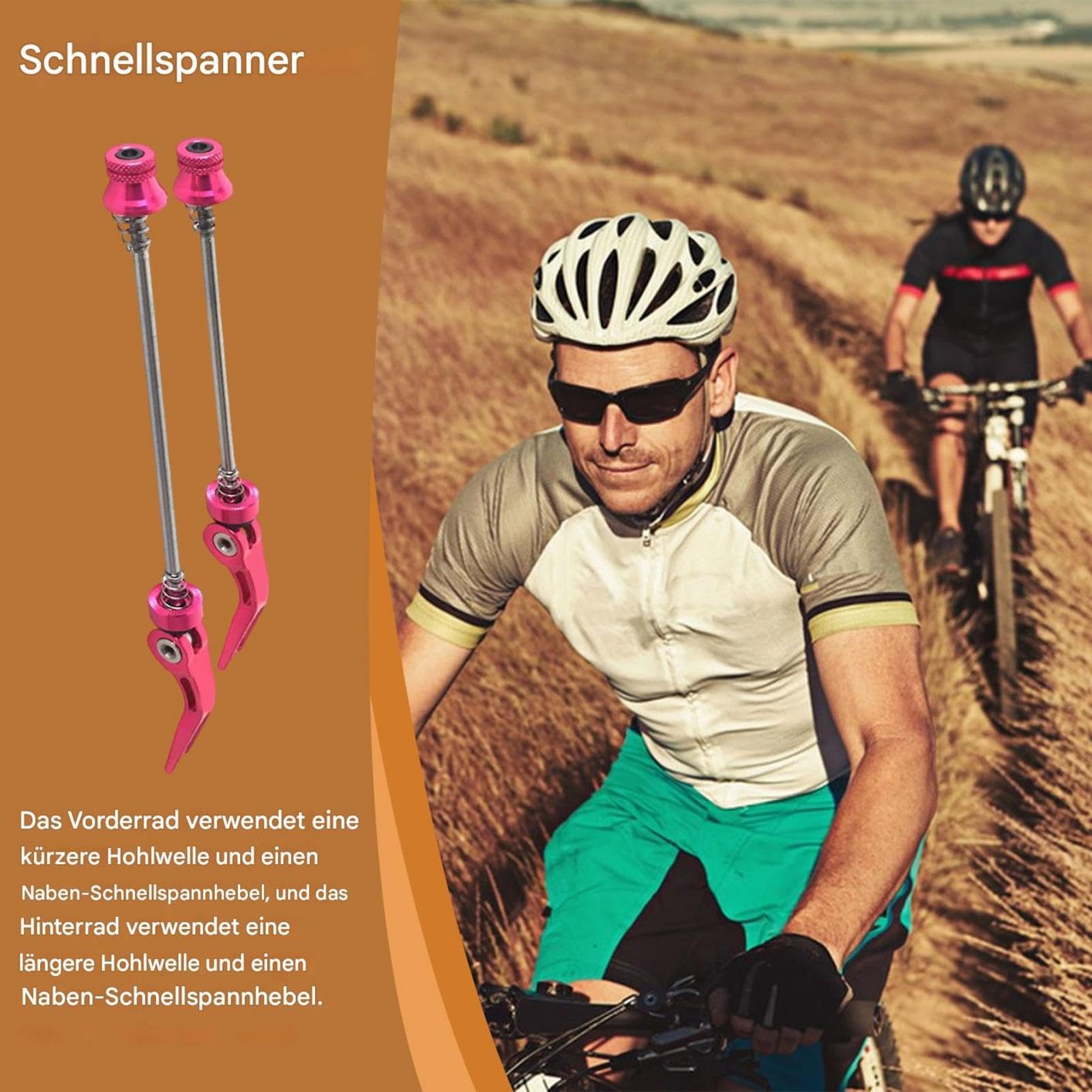 Jongyumo Fahrrad Schnellspanner, Farbige Extra Leicht Fahrrad Vorder und Hinterrad Achse, Leichtbau Quick Release Fahrrad Achsen Set für Mountainbike 