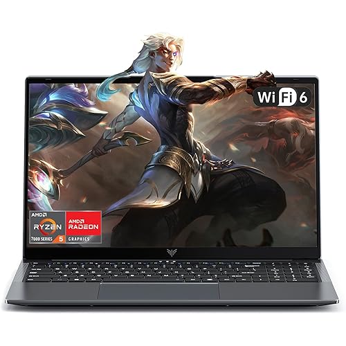 Laptop Computer with Windows 11,AMD Ryzen 5 Processor UP to 4.3GHZ,16GB DDR4 RAM 512GB SSD,AMD Radeon Graphics,WiFi 6,15.6 Inch Full HD IPS Display,2025 Laptops for Work Business Office Student