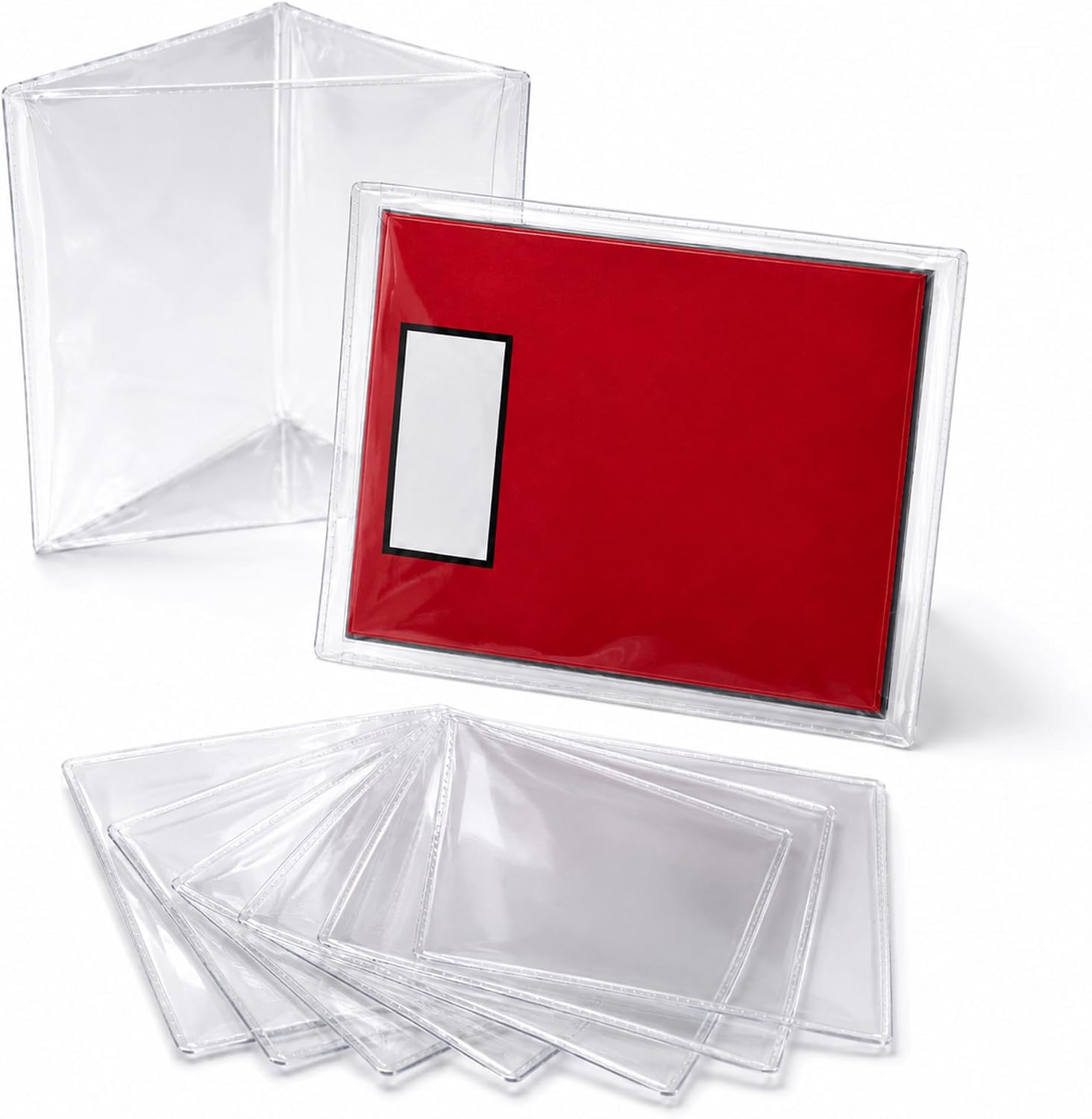 8-Pack Mahjong Card Sleeves, Clear Tri-Fold Card Protectors,Large Print