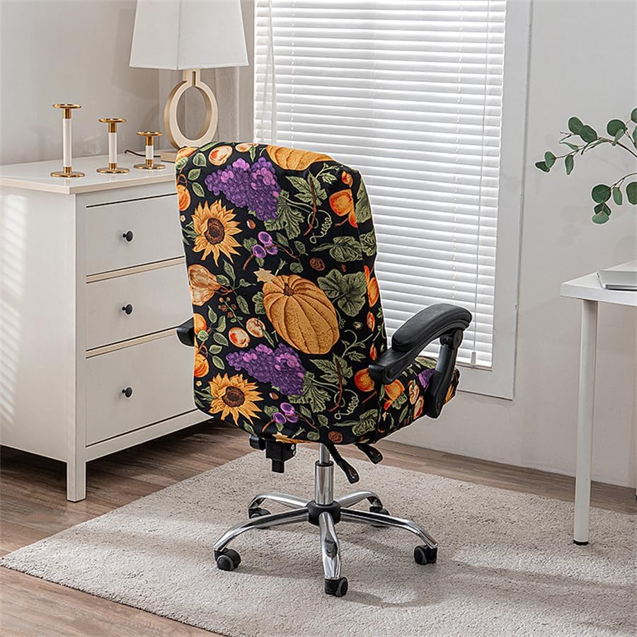 Miniatura 3 de Funda elástica con estampado para silla de computadora, fundas duraderas con cremallera para silla de oficina, fundas elásticas para silla de