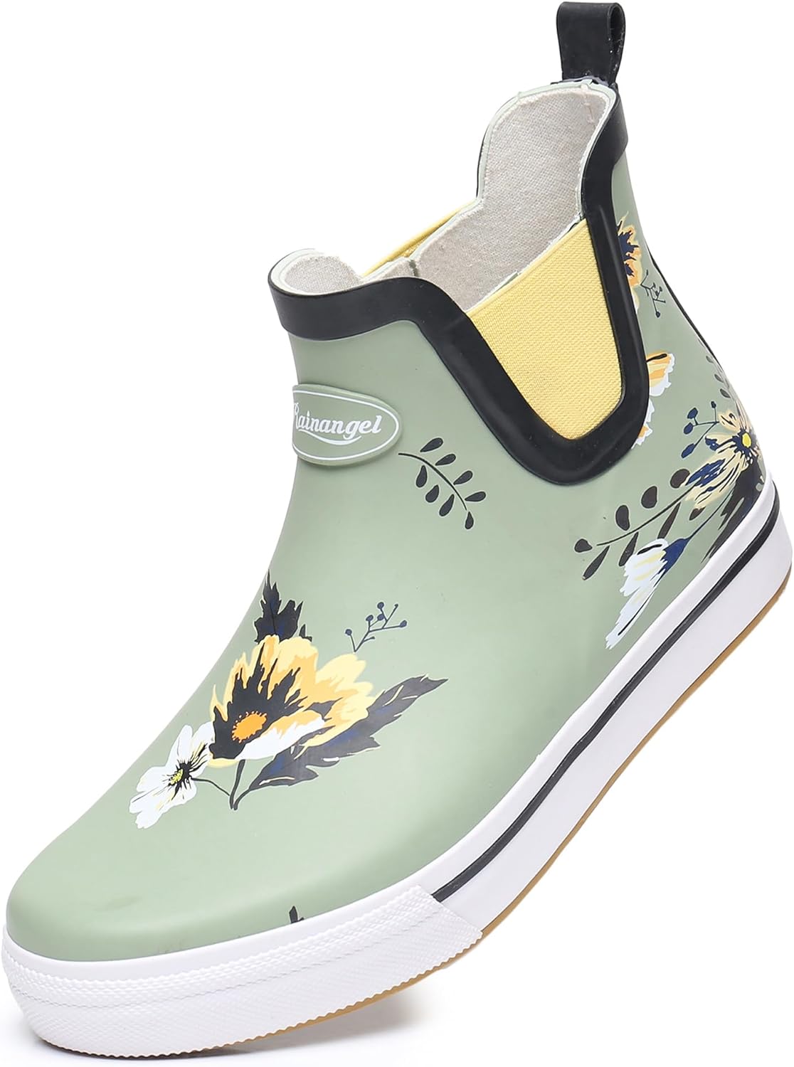 RAINANGEL Rain Boots for Women and Men,Unisex Ankle Rain Shoes Anti-Slipping Rainboots with Comfortable Lightweight Garden Rubber Rain Boot and Outdoor Work Shoes,Waterproof Fishing Deck Boots