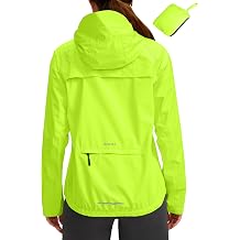 Women's Cycling Rain Jackets Waterproof Windbreaker Lightweight Running Windproof Reflective Jacket Packable Hooded