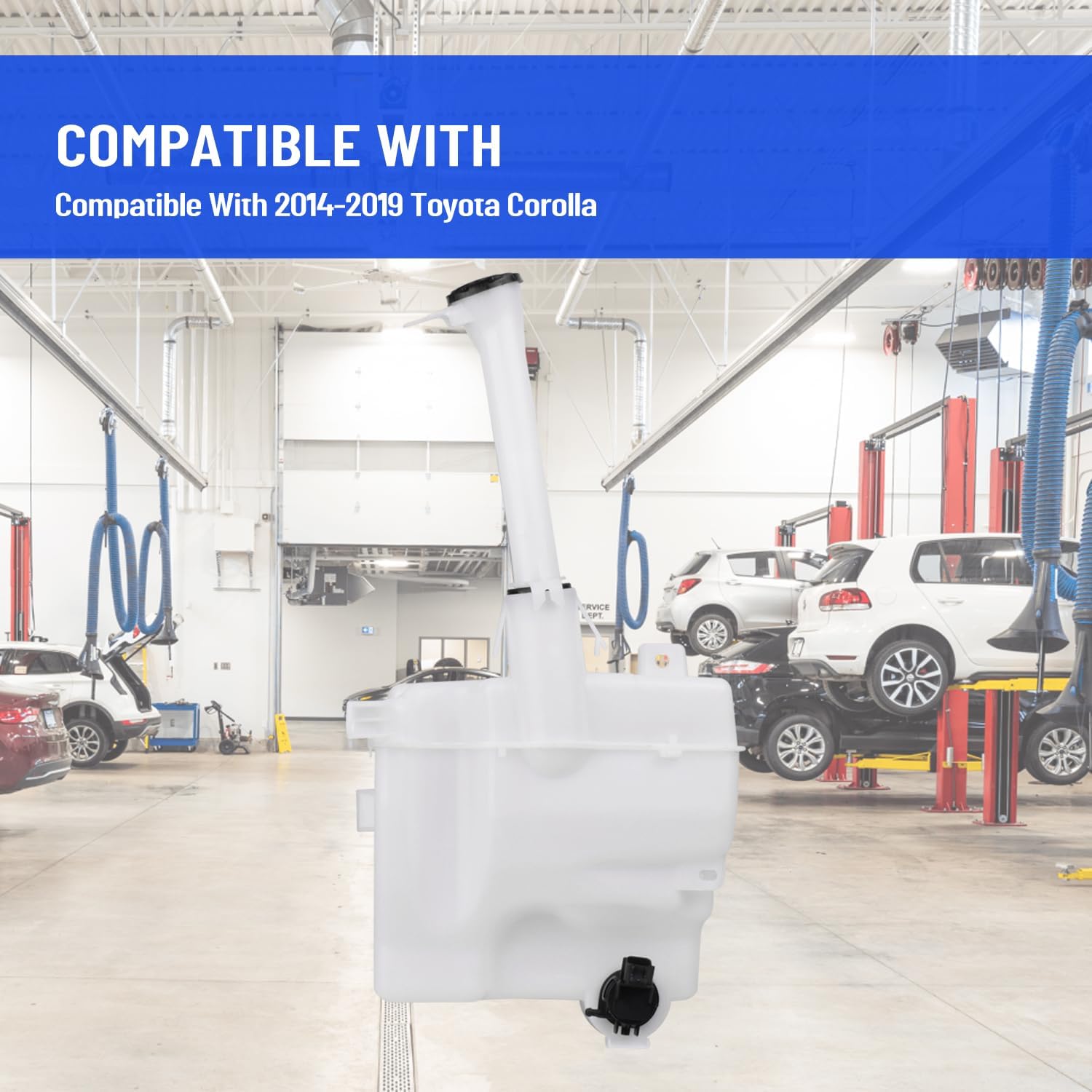 ‎85315-02520 Windshield Washer Reservoir Compatible with Toyota Corolla 2014-2019 Replaces 8531502520, 8533060190, 85330-60190, 8530102050, 6489-0009, TO1288190