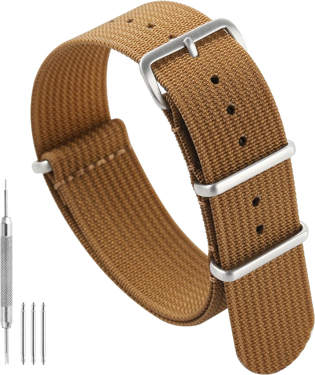 TACTICAL FROG 18mm 20mm 22mm Watch band with Stainless Steel Buckle, Waterproof Nylon Watch Strap for Men & Women