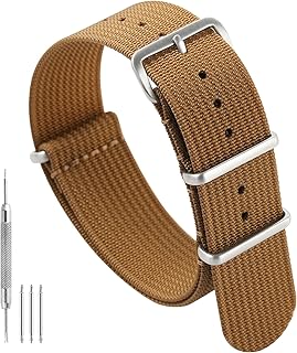 Nylon Watch Band 18 mm 19 mm 20 mm 22 mm 24 mm, Waterproof Military Watch Straps Replacement for Men Women, With Stainless Steel Buckle