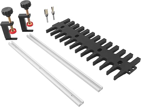 Peachtree Woodworking Supply Peachtree Dovetail Jig Master System with Two Anodized Aluminum Tracks, Two Clamps, One Flush Trim Router Bit, One Dovetail Router Bit and Extendable Aluminum Jig Template