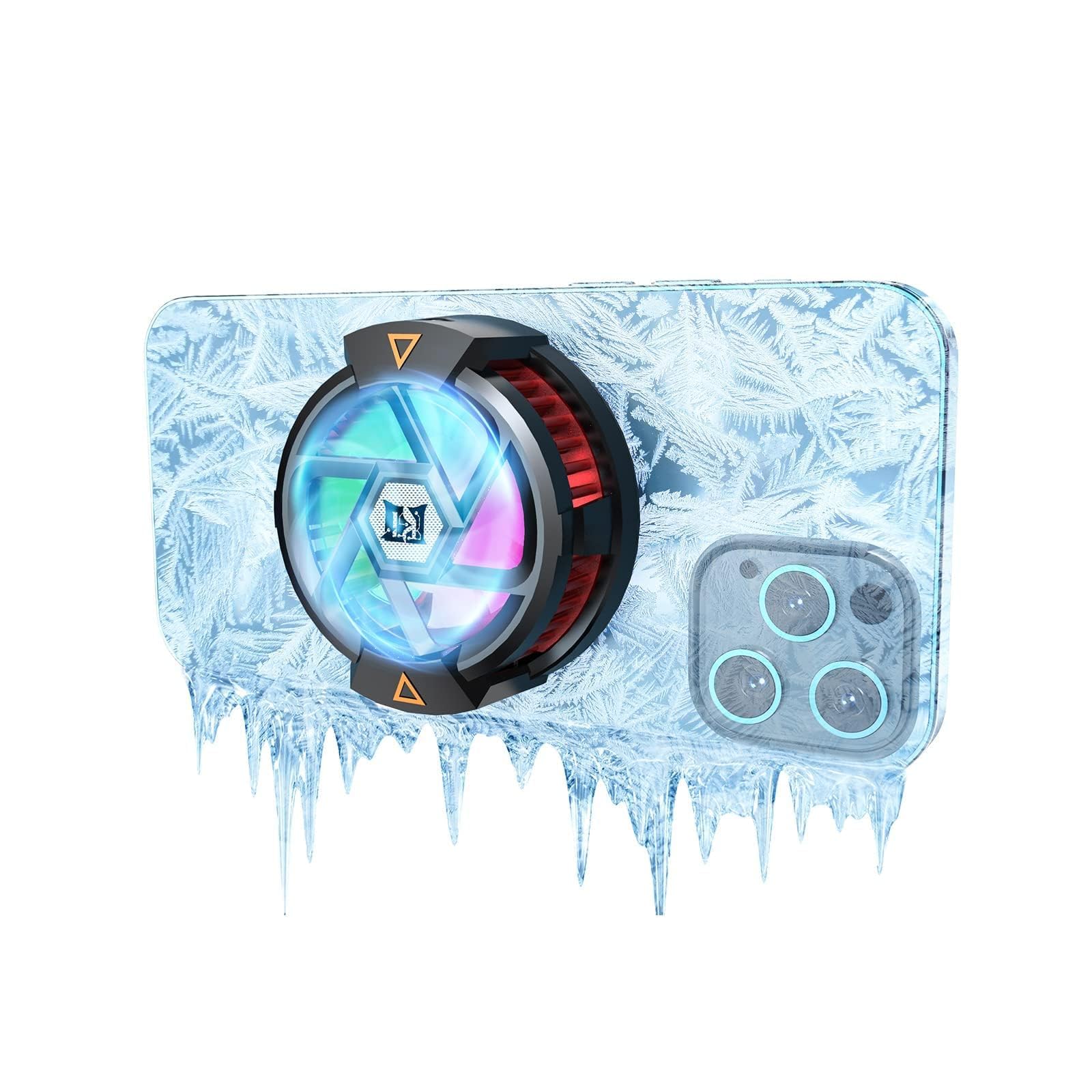 Aputue Phone Cooler, Portable Cell Phone Radiator, Cell Phone Radiator with Semi Conductor Cooling Chip, Fan Smartphone Semiconductor Radiator for Mobile Gaming, Live Streaming, Outdoor Vlog