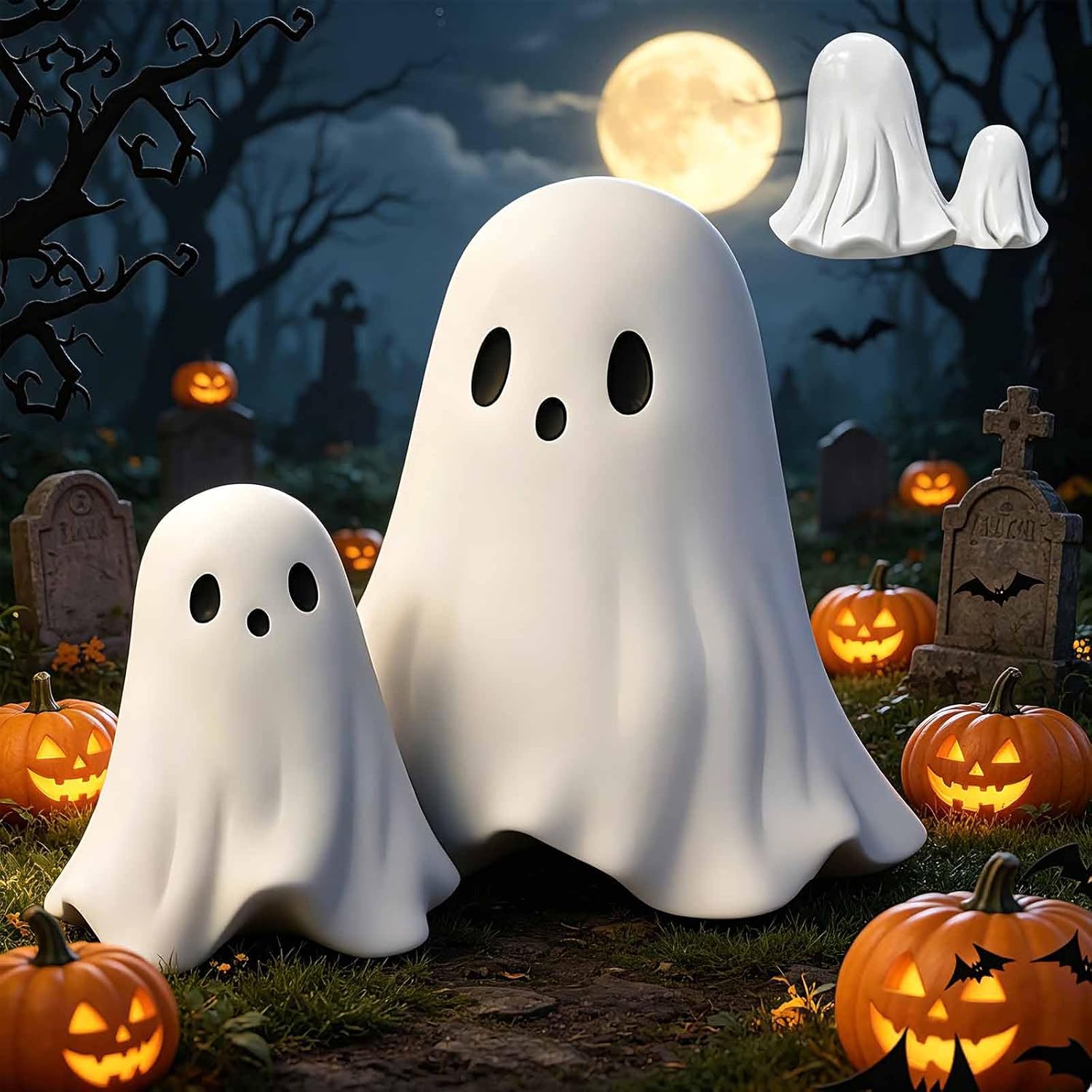 Halloween Ghost Figurine - Spooky Resin Ghost Statue Ornaments