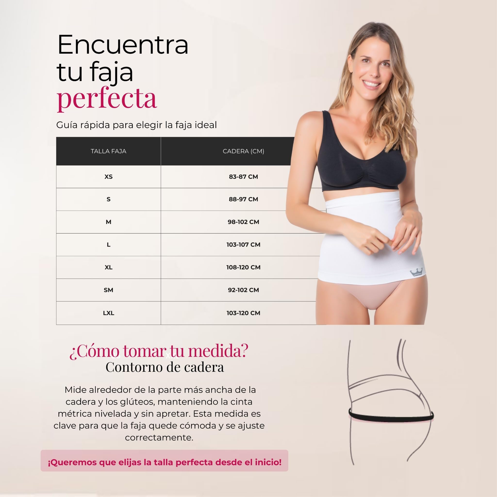 ANAISSA Fajas Reductoras Mujer Amelie. Faja Reductora Mujer Adelgazante Tecnologia FIR Sin Costuras. Cinturilla Reductora Vientre Plano y Reducción de Cintura y Cadera. Activa la Circulación.
