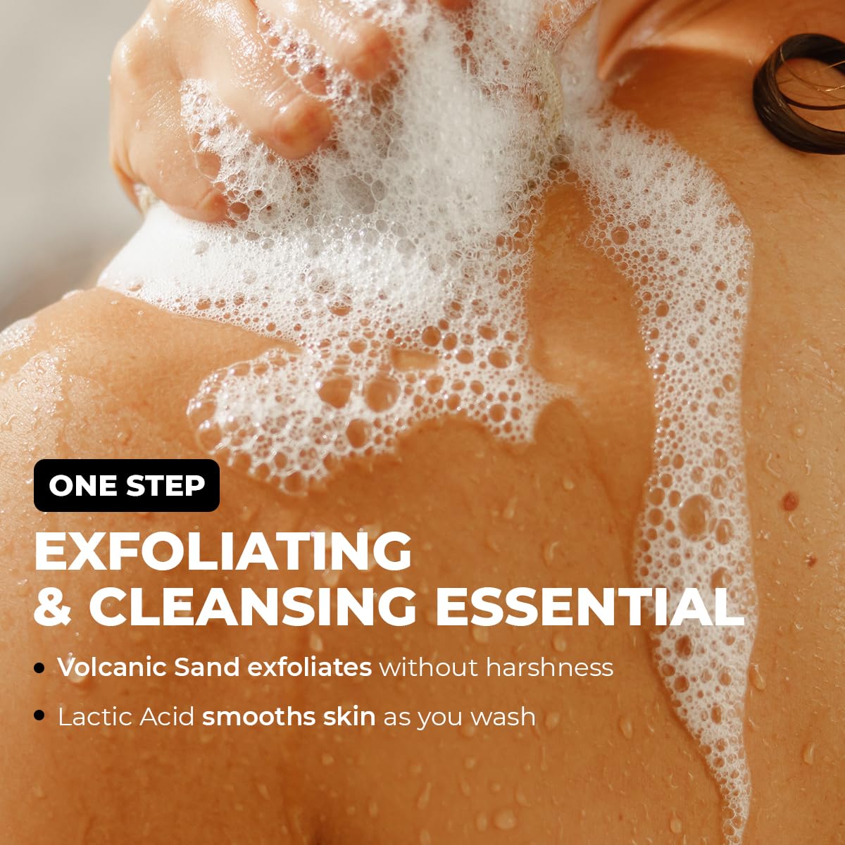 Conscious Chemist Skin Reset Exfoliating Bodywash 1% Salicylic Acid Shower Gel with Volcanic Sand & Lactic Acid Exfoliates, Clears Body Acne, Smooths Bumpy Skin 300 ml (Pack of 1) White