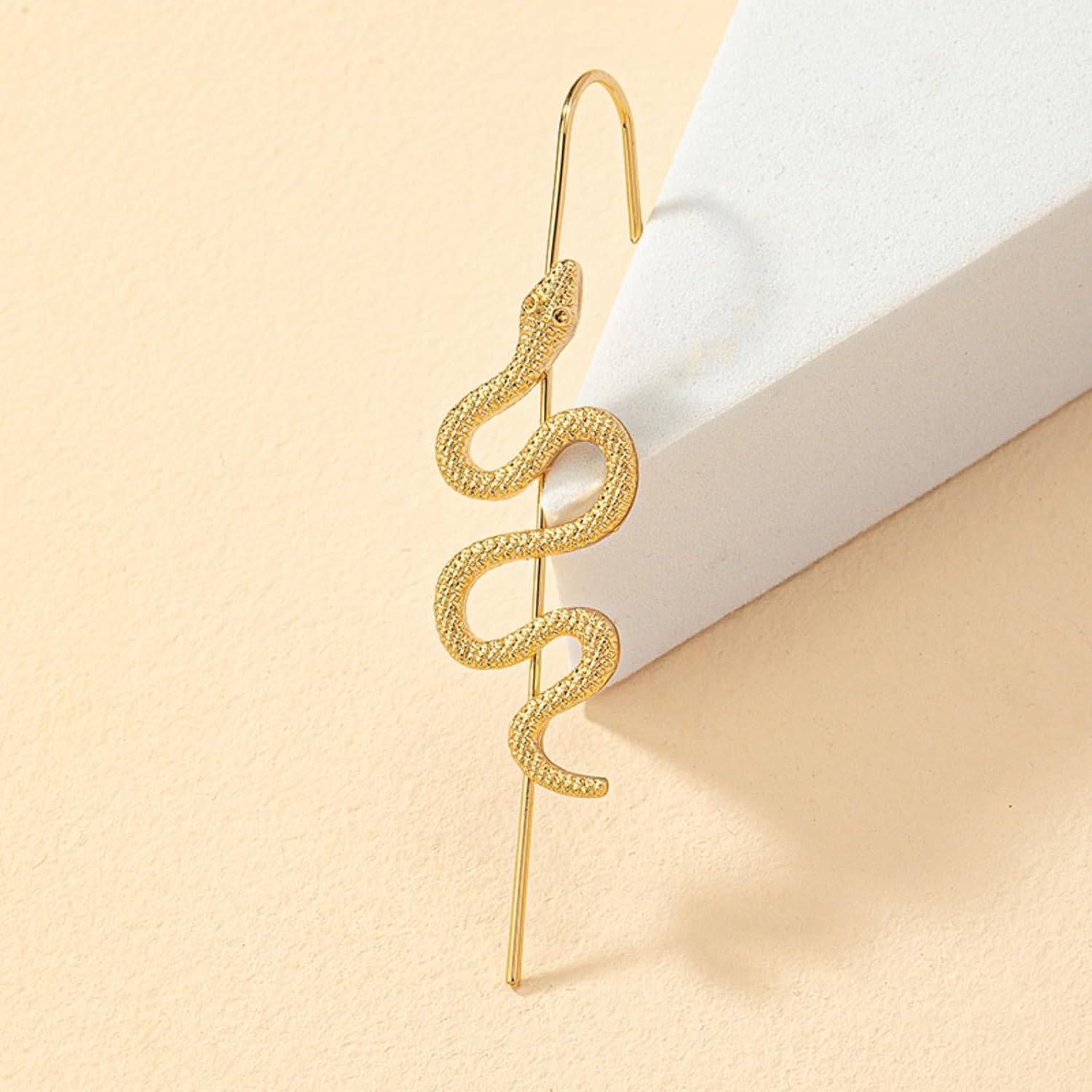 Helix Hooks Earrings Ear Wrap Crawler Hook Earrings for Women Men Gold Snake Personalized Cartilage Piercing Jewelry Gifts