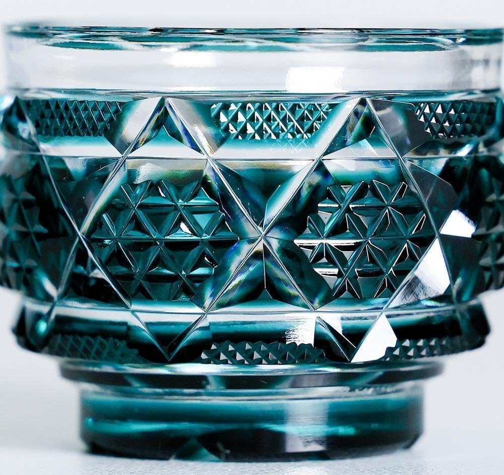 薩摩切子 色被せガラス 切子盃 藍 尚古集成館監修 薩摩ガラス