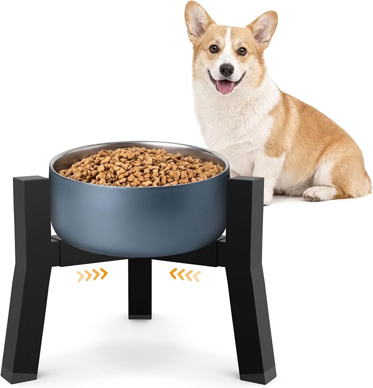 Comedouro Elevado Ajustável para Cães Kigaro, Estrutura Metálica para Tigela de 20,32 cm, Modelo CWJ00-08
