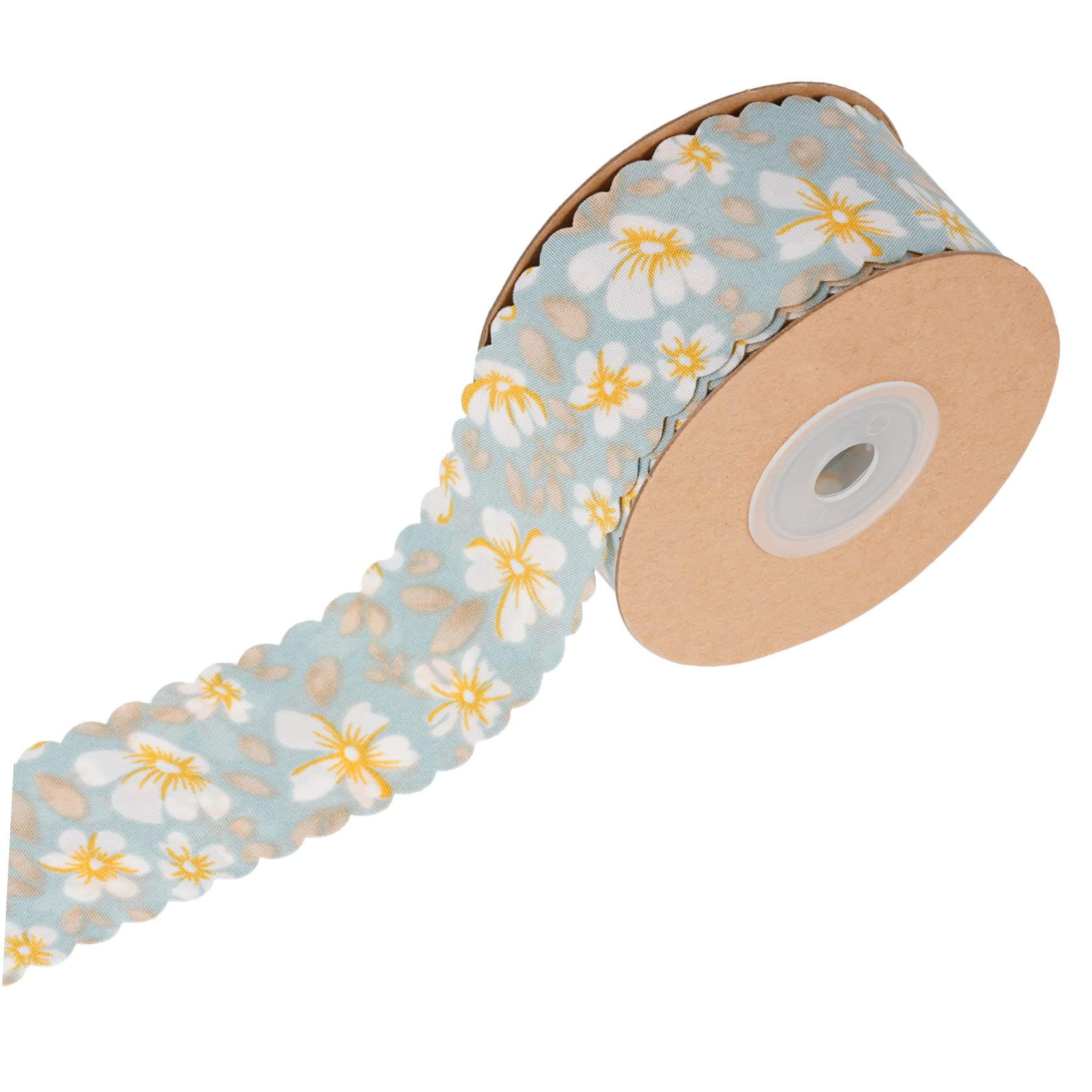 NUOBESTY 3rollos Cinta De Raso Diseño Floral y Bordes De Olas Cinta Decorativa Para y Manualidades Para Fiestas y Uso Diario Yardas