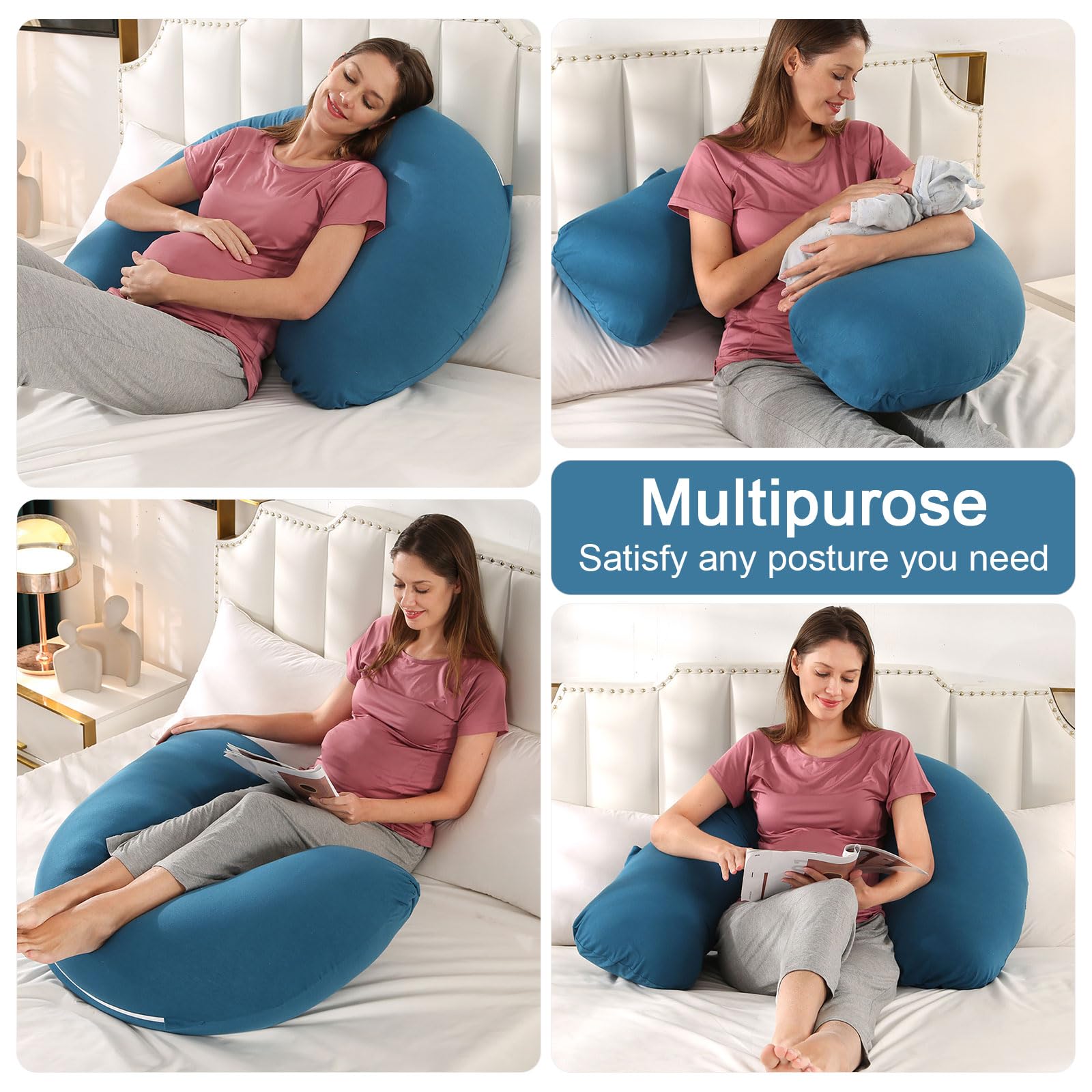 Zwangerschapskussen U-vorm U-vormig Zwangerschaps- En Borstvoedingskussen Met Afneembare Hoes Reading Pillow